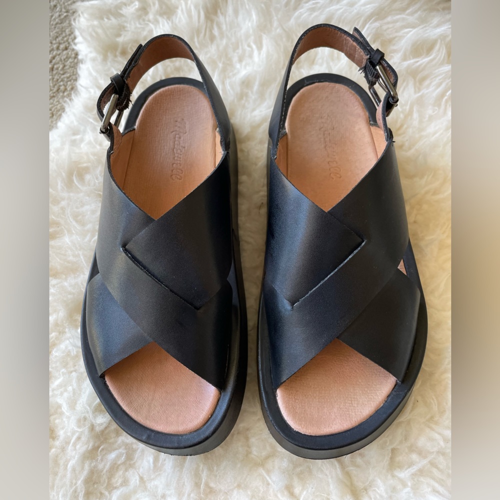 Madewell leather chunky platform sandals